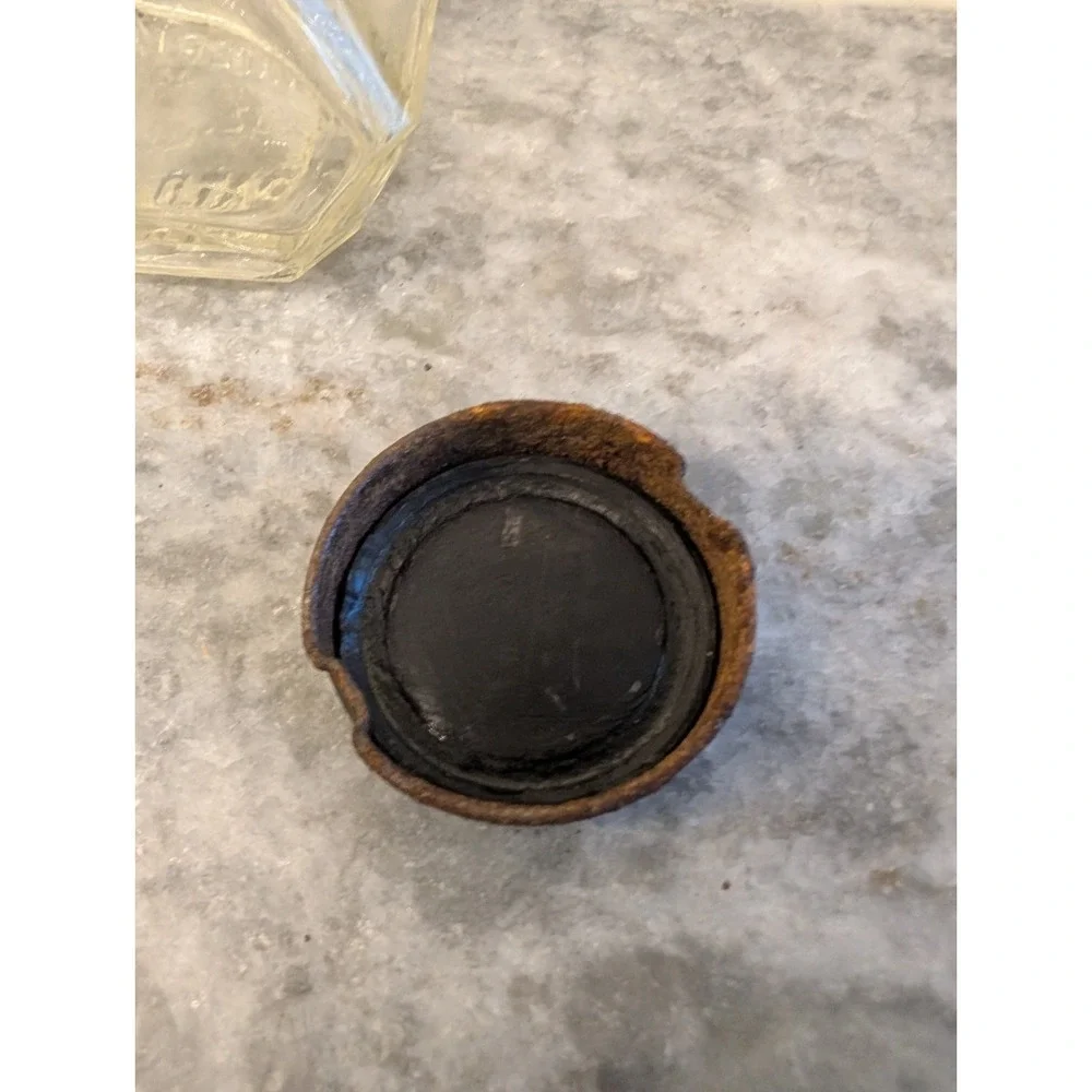 Vintage Waterman's 2 ounce Ink Glass Bottle With‎ Metal Lid